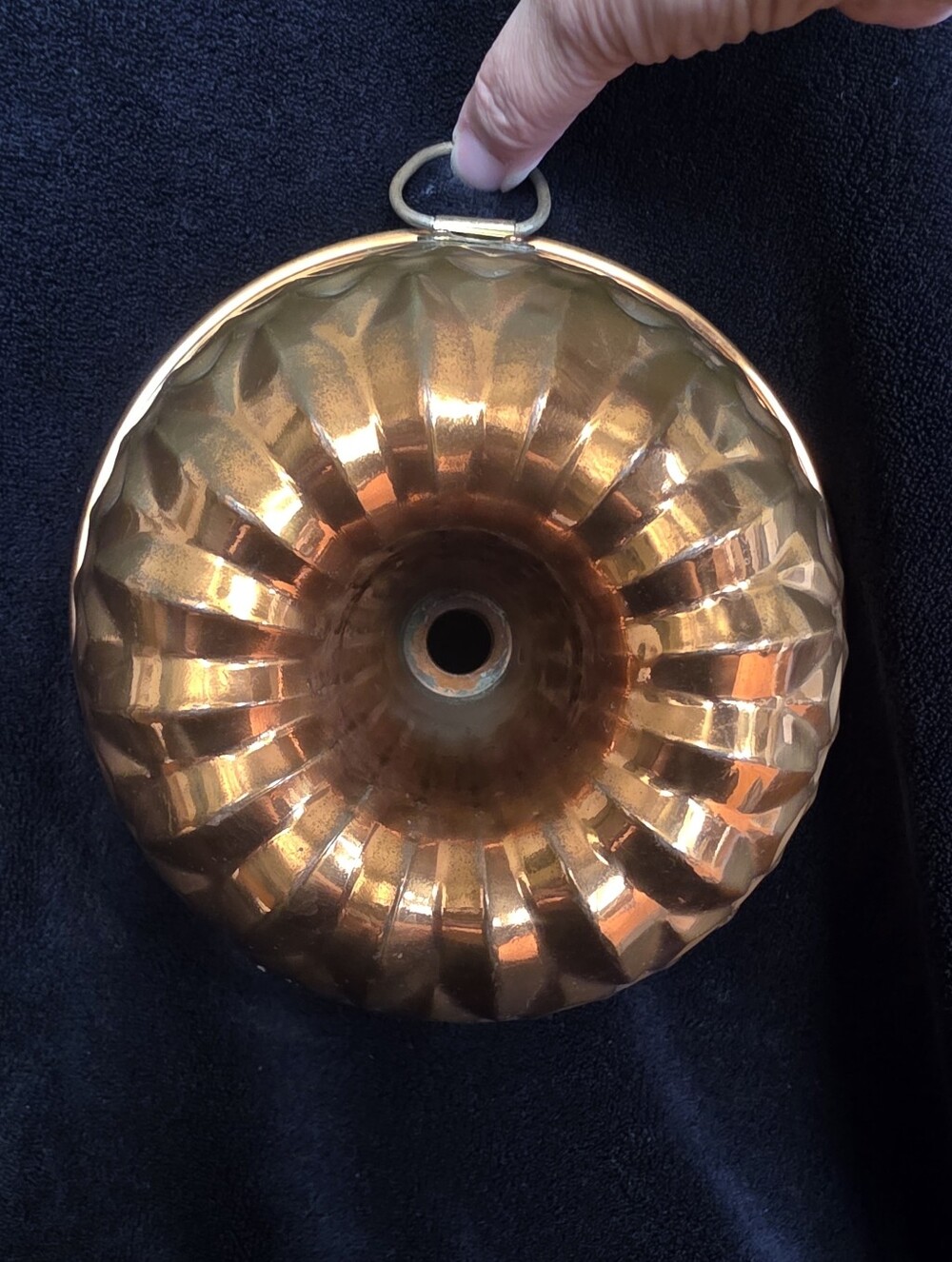 Vintage Copper Tone Bundt Jello Mold Made in Korea Wall Decor 8”